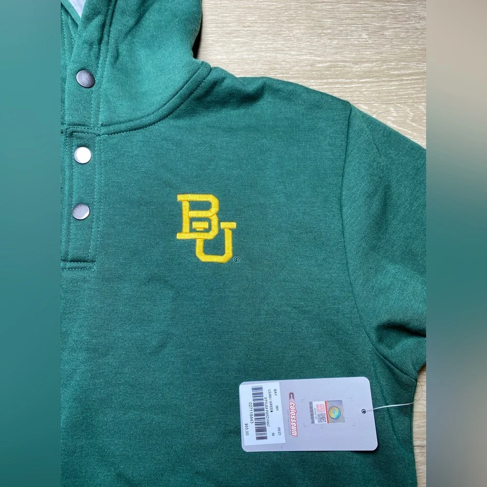 Colosseum Men's Medium Baylor Bears BU Logo‎ 1/4 Snap Pullover Sweatshirt Hoodie